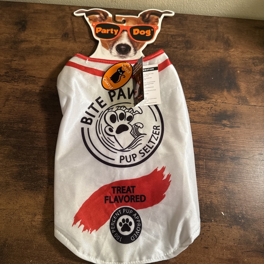 New Bite Paw Pup Seltzer Pet Costume Halloween Party Dog M/L I M/G Cat